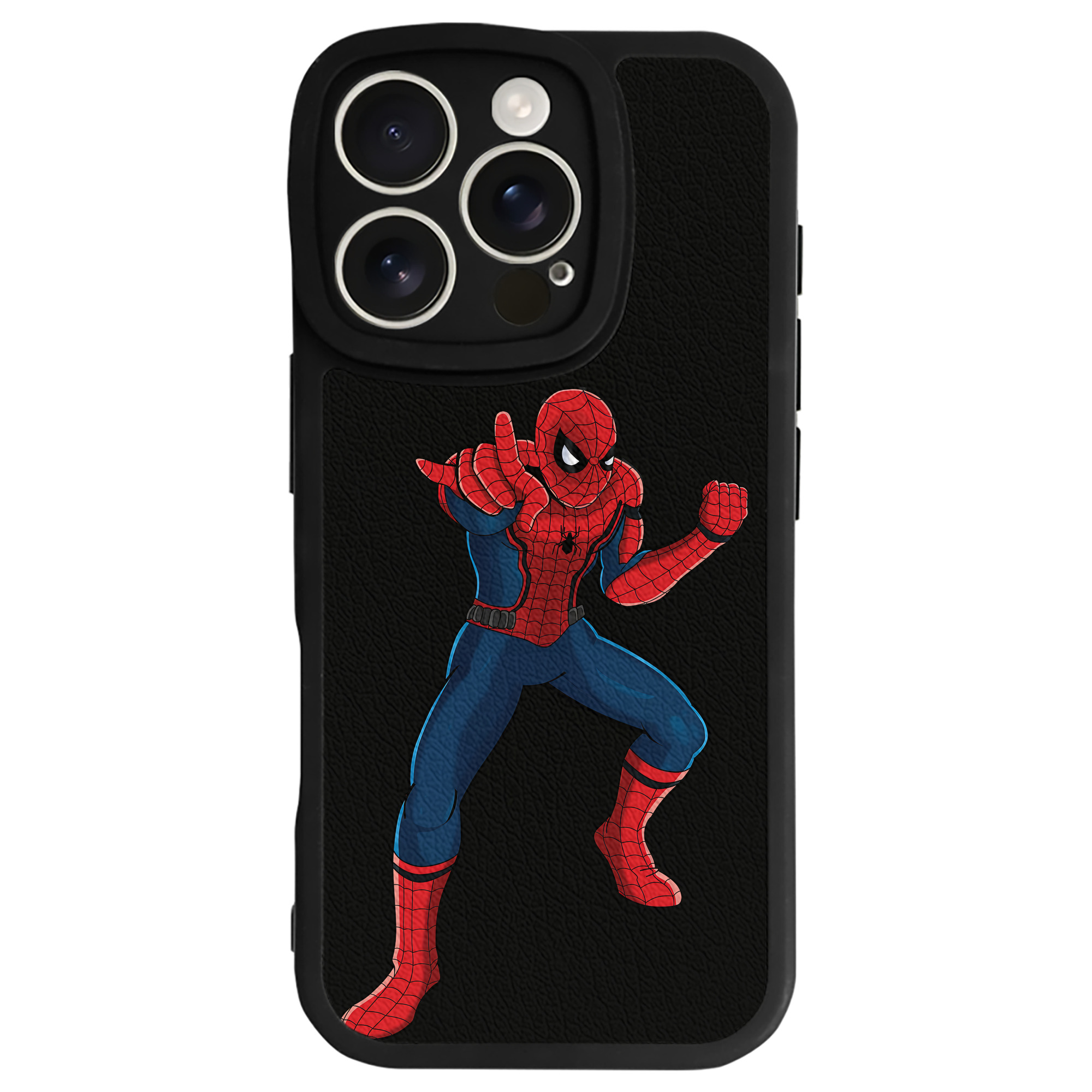 Spider Man スパイダーマン 【iPhone 16シリーズ対応】シリコンスマホケース（レザー調） 材質：シリコン